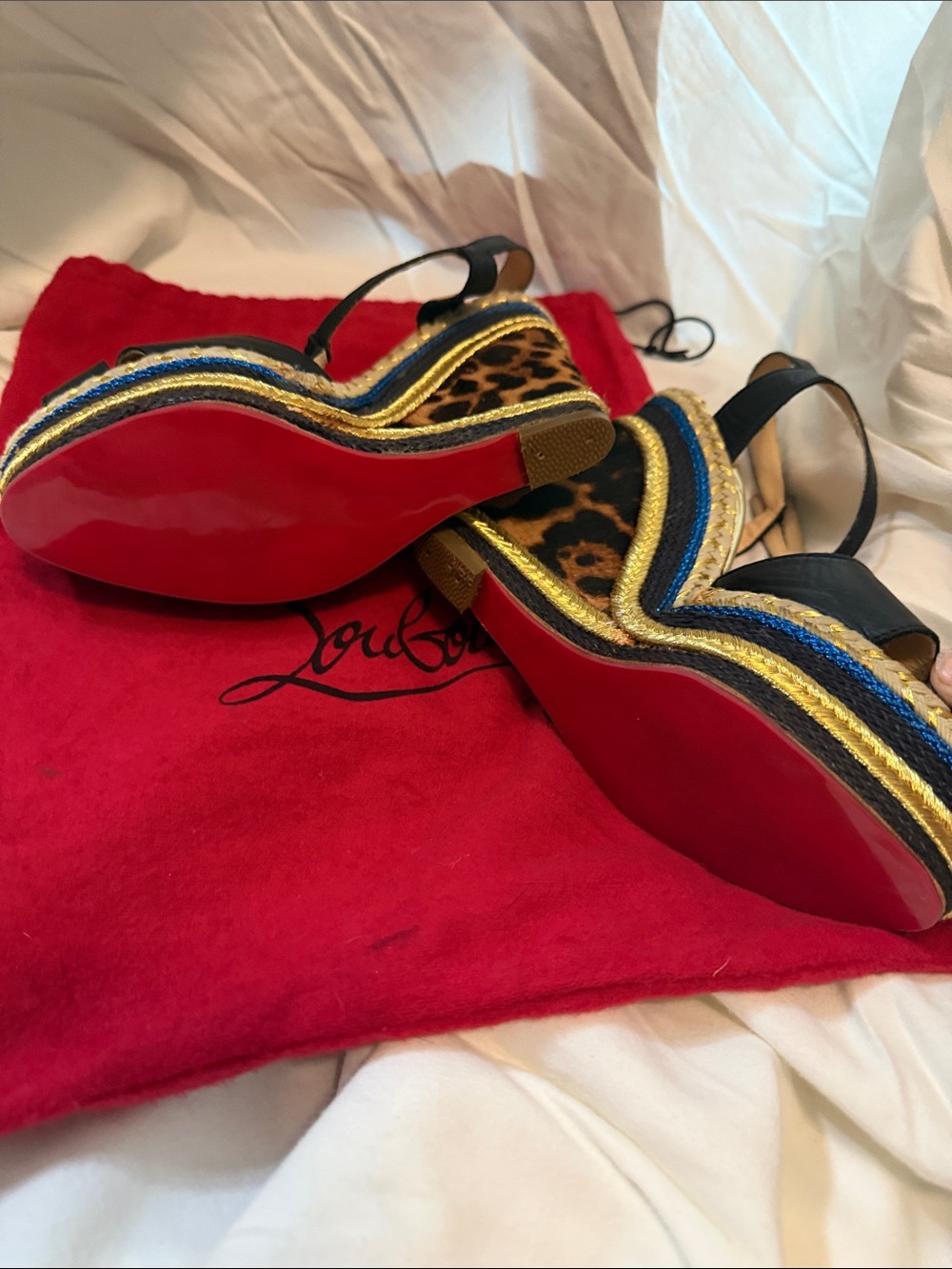 Christian Louboutin Trotolita leopard print wedge espadrilles - Picture 2 of 10